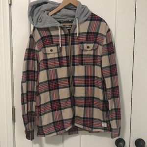 Roots Zip Down plaid shirt hoodie